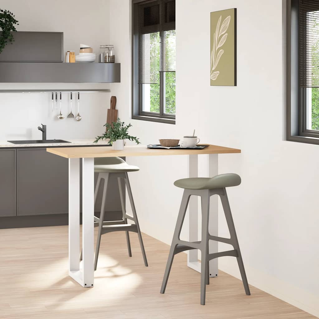 vidaXL Picioare de masă de bar în formă de U, 2 buc., alb, 50x(100-101) cm, oțel