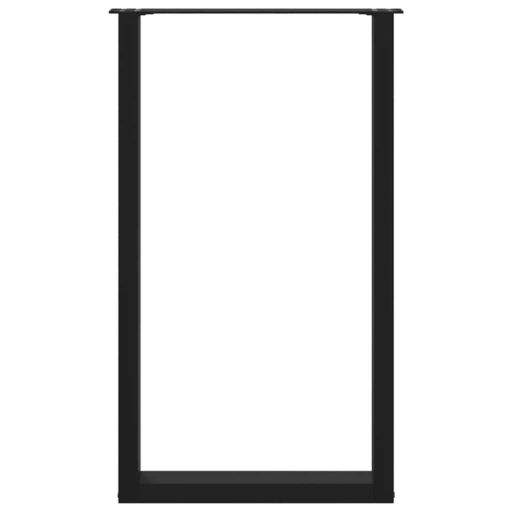 vidaXL Picioare de masă de bar în formă de U, 2 buc., negru, 60 x (100-101) cm, oțel