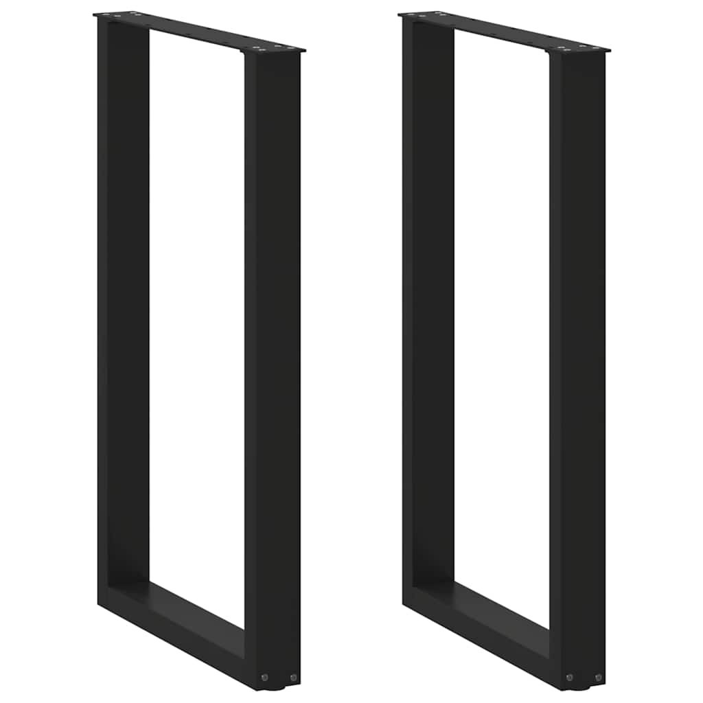 vidaXL Picioare de masă de bar în formă de U, 2 buc., negru, 60 x (100-101) cm, oțel