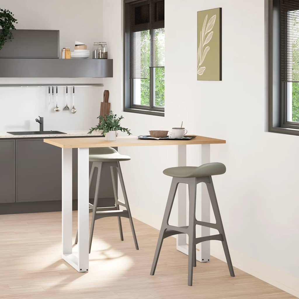 vidaXL Picioare de masă de bar în formă de U, 2 buc., alb, 60 x (100-101) cm, oțel