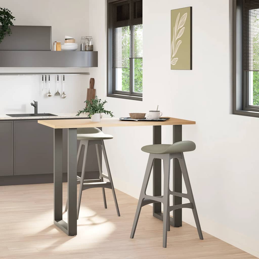 vidaXL Picioare de masă de bar în formă de U, 2 buc., antracit, 60x(100-101) cm, oțel