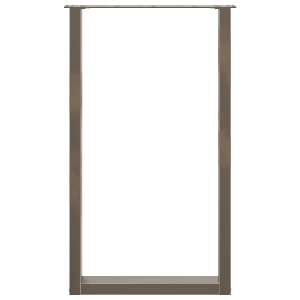 vidaXL Picioare de masă de bar în formă de U, 2 buc., oțel natural, 60 x (100-101) cm