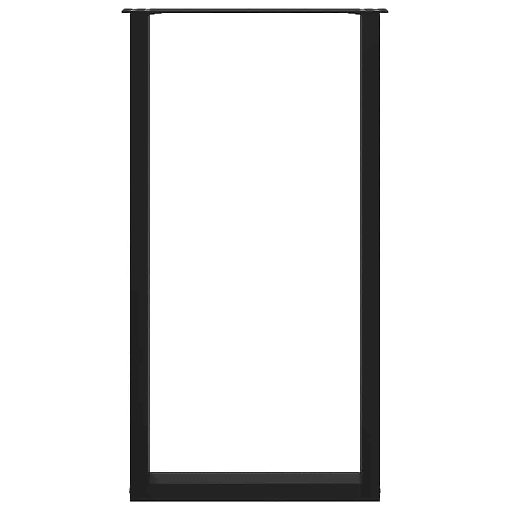 vidaXL Picioare de masă de bar în formă de U, 2 buc., negru, 60 x (110-111) cm, oțel