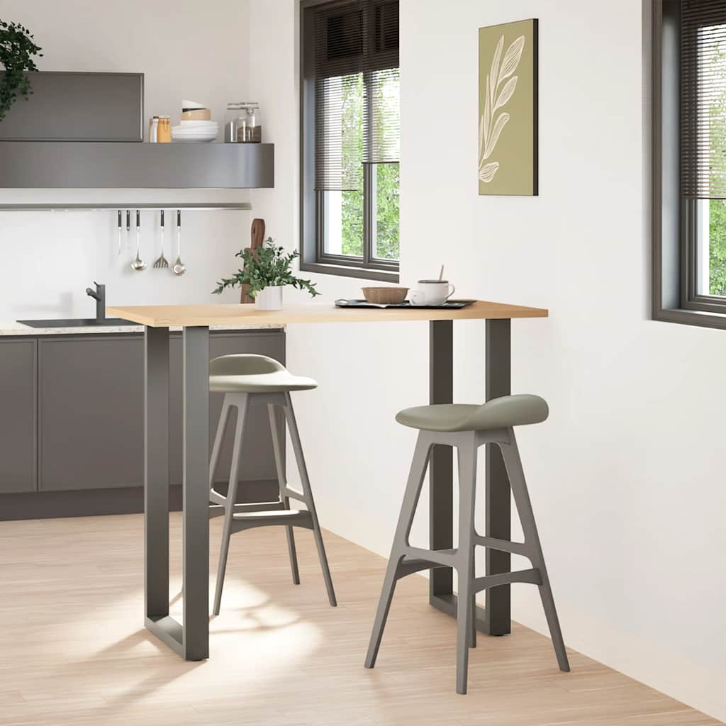 vidaXL Picioare de masă de bar în formă de U, 2 buc., antracit, 60x(110-111) cm, oțel