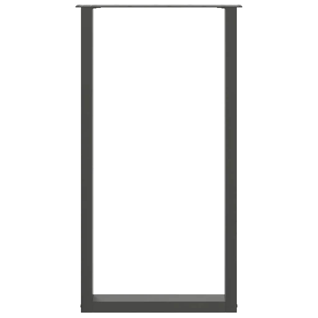 vidaXL Picioare de masă de bar în formă de U, 2 buc., antracit, 60x(110-111) cm, oțel