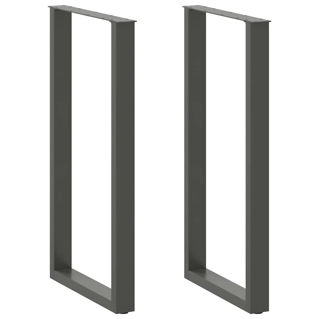 vidaXL Picioare de masă de bar în formă de U, 2 buc., antracit, 60x(110-111) cm, oțel