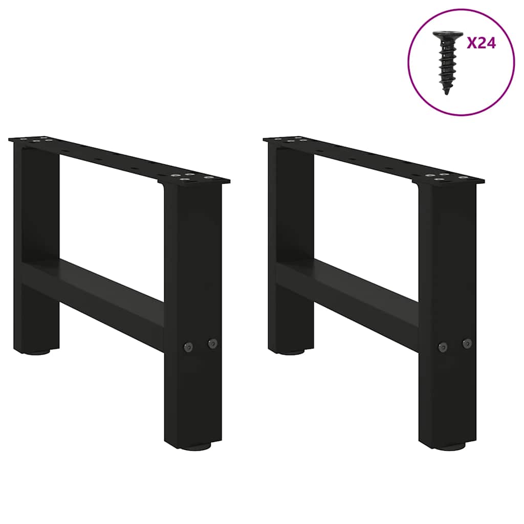 vidaXL Picioare pentru măsuță de cafea, negru, 2 buc., 50x(30-31) cm, oțel vidaXL Picioare pentru măsuță de cafea, negru, 2 buc., 50x(30-31) cm, oțel