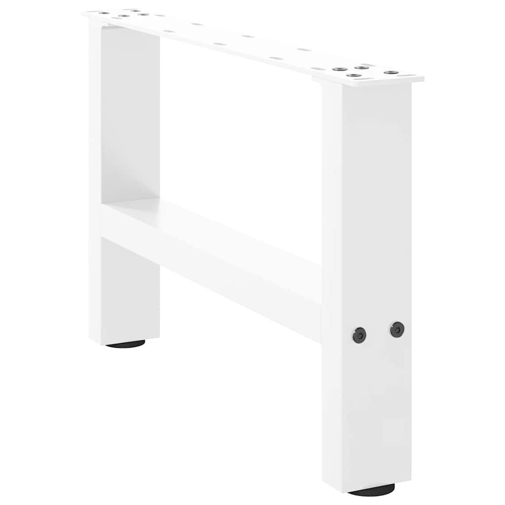 vidaXL Picioare pentru măsuță de cafea, albe, 2 buc., 50x(30-31) cm, oțel
