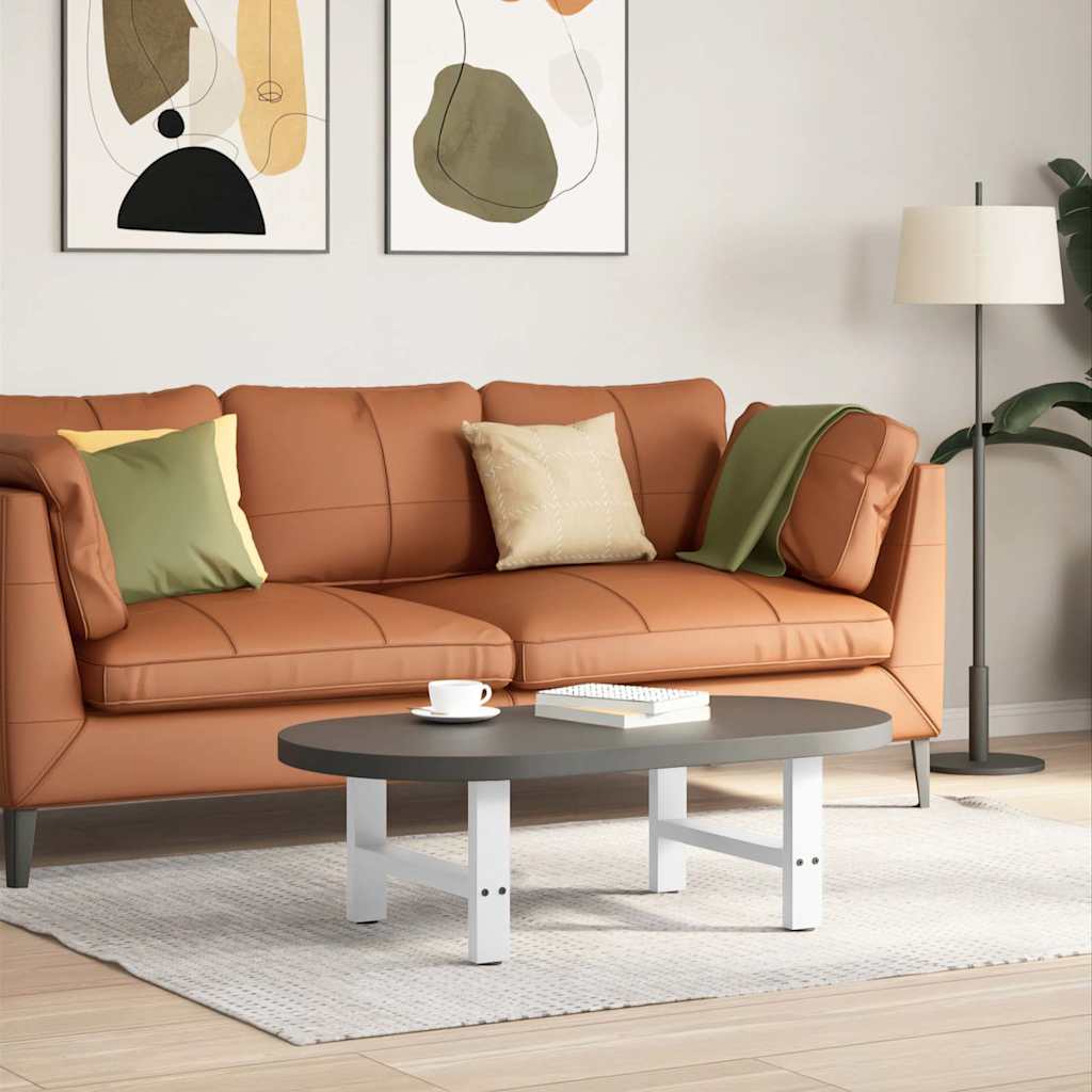 vidaXL Picioare pentru măsuță de cafea, albe, 2 buc., 50x(30-31) cm, oțel