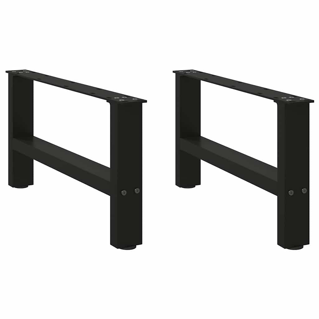 vidaXL Picioare pentru măsuță de cafea, negru, 2 buc., 60x(30-31) cm, oțel