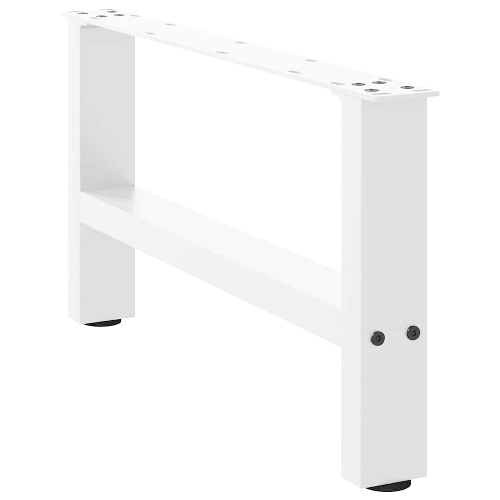 vidaXL Picioare pentru măsuță de cafea, albe, 2 buc., 60x(30-31) cm, oțel