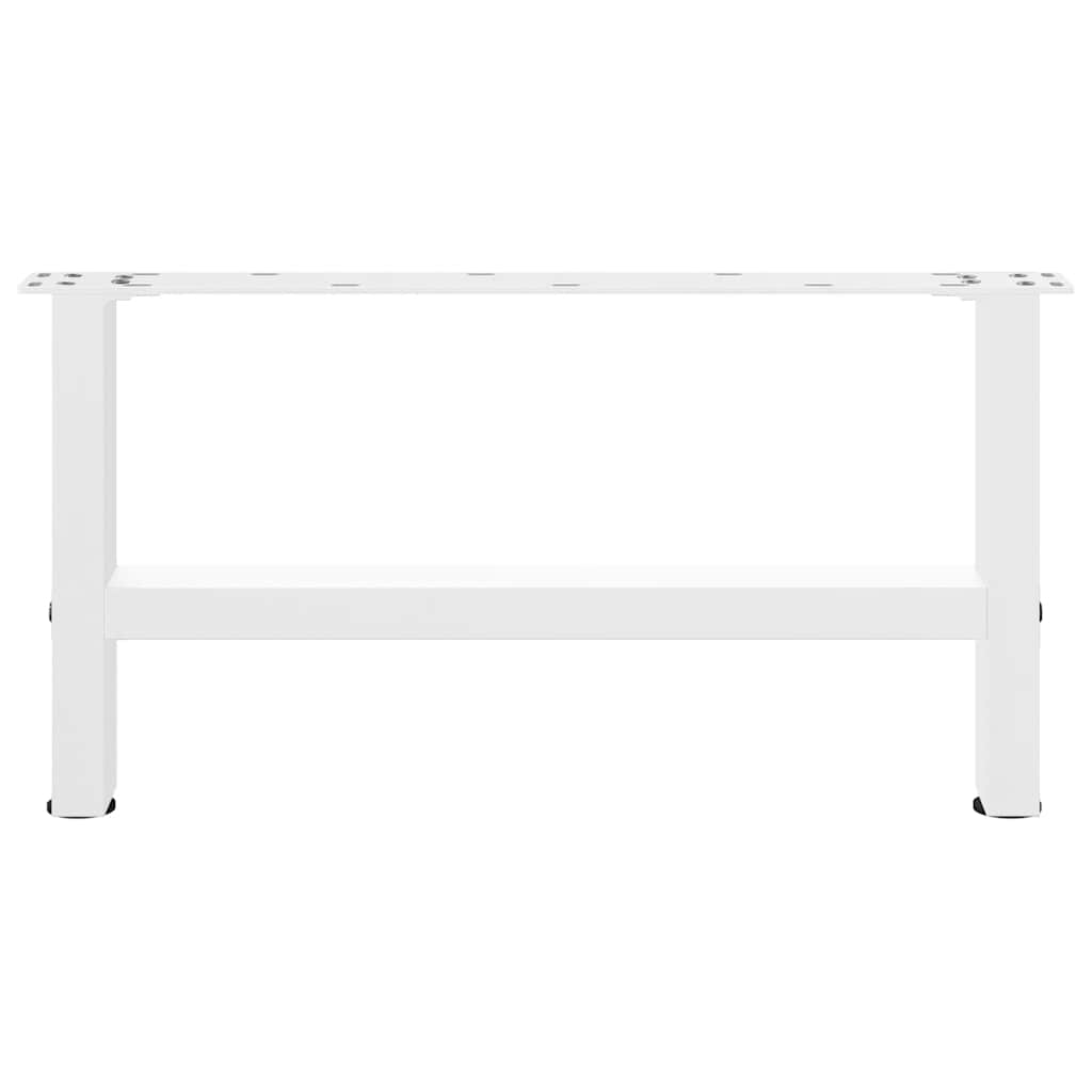 vidaXL Picioare pentru măsuță de cafea, albe, 2 buc., 60x(30-31) cm, oțel