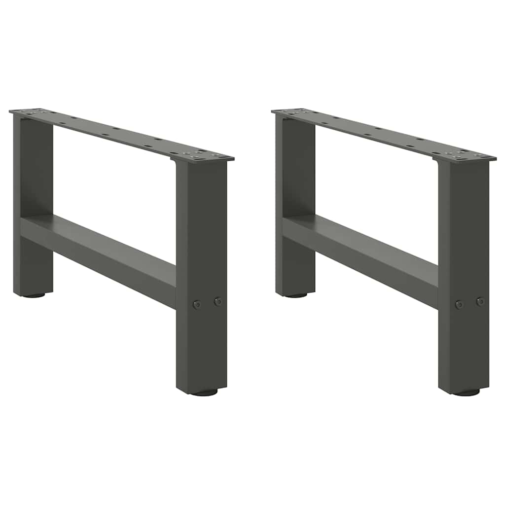 vidaXL Picioare pentru măsuță de cafea antracit, 2 buc., 60x(30-31) cm, oțel