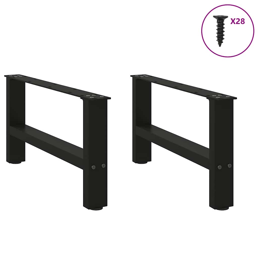 vidaXL Picioare pentru măsuță de cafea, negru, 2 buc., 70x(30-31) cm, oțel vidaXL Picioare pentru măsuță de cafea, negru, 2 buc., 70x(30-31) cm, oțel