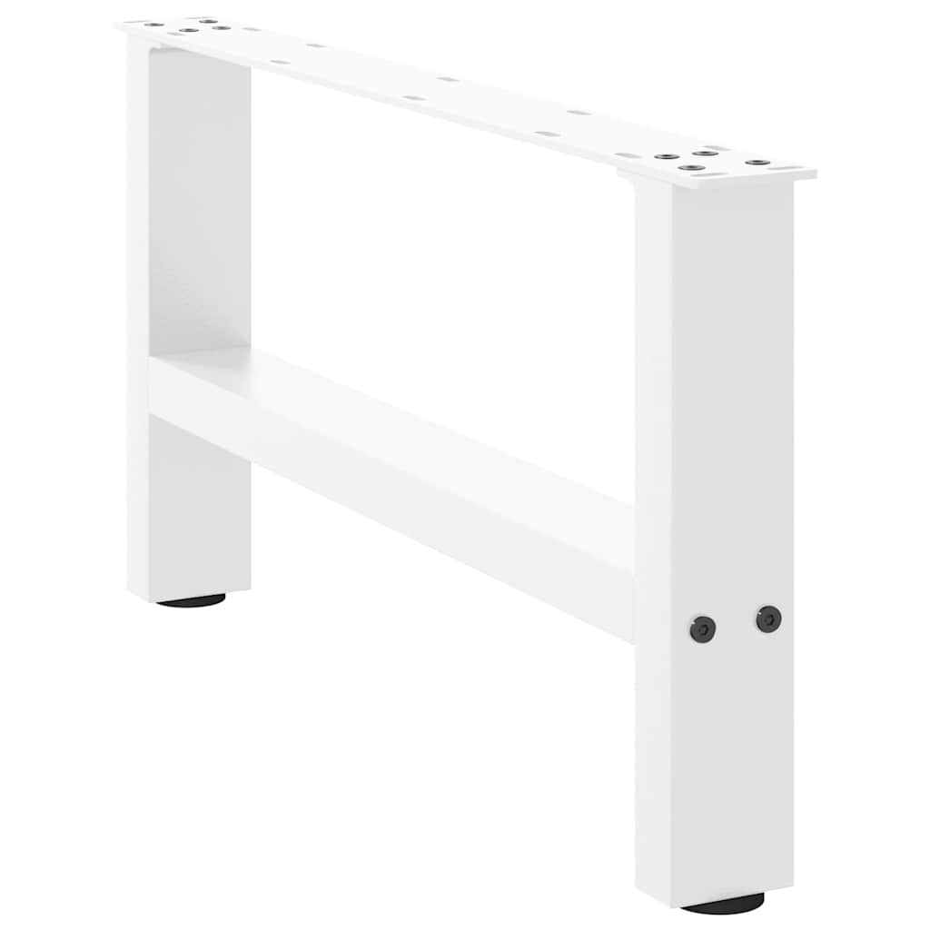 vidaXL Picioare pentru măsuță de cafea, albe, 2 buc., 70x(30-31) cm, oțel