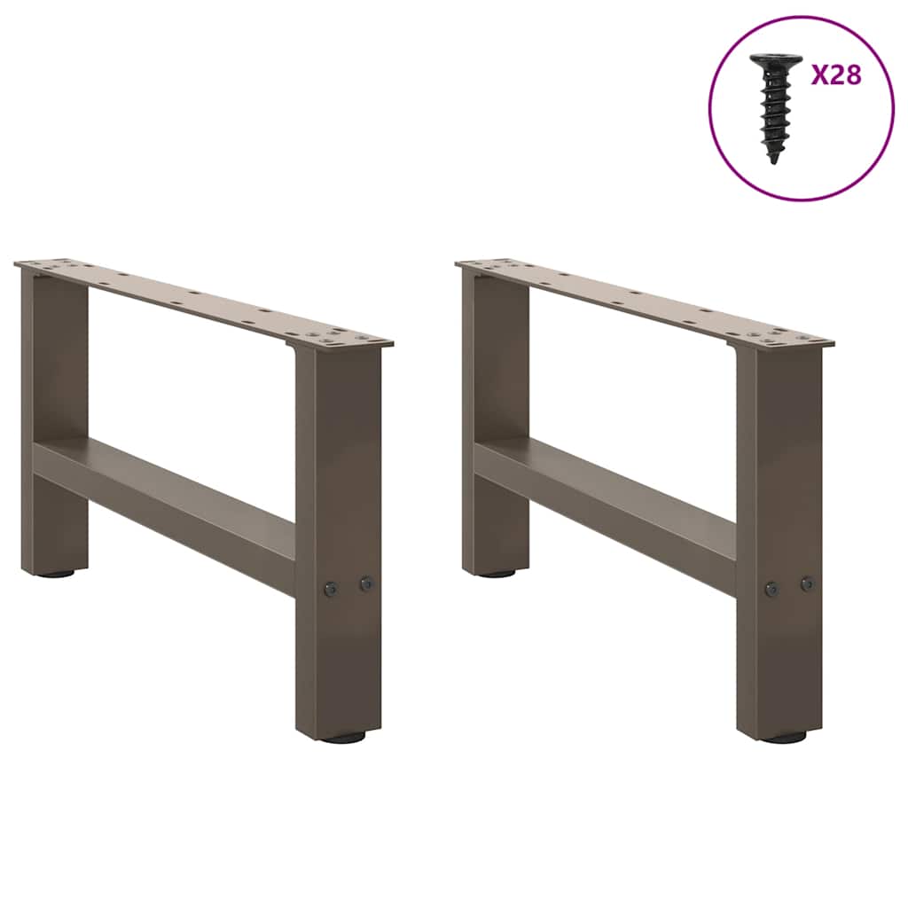 vidaXL Picioare pentru masă de cafea, oțel natural, 2 buc., 70x(30-31) cm