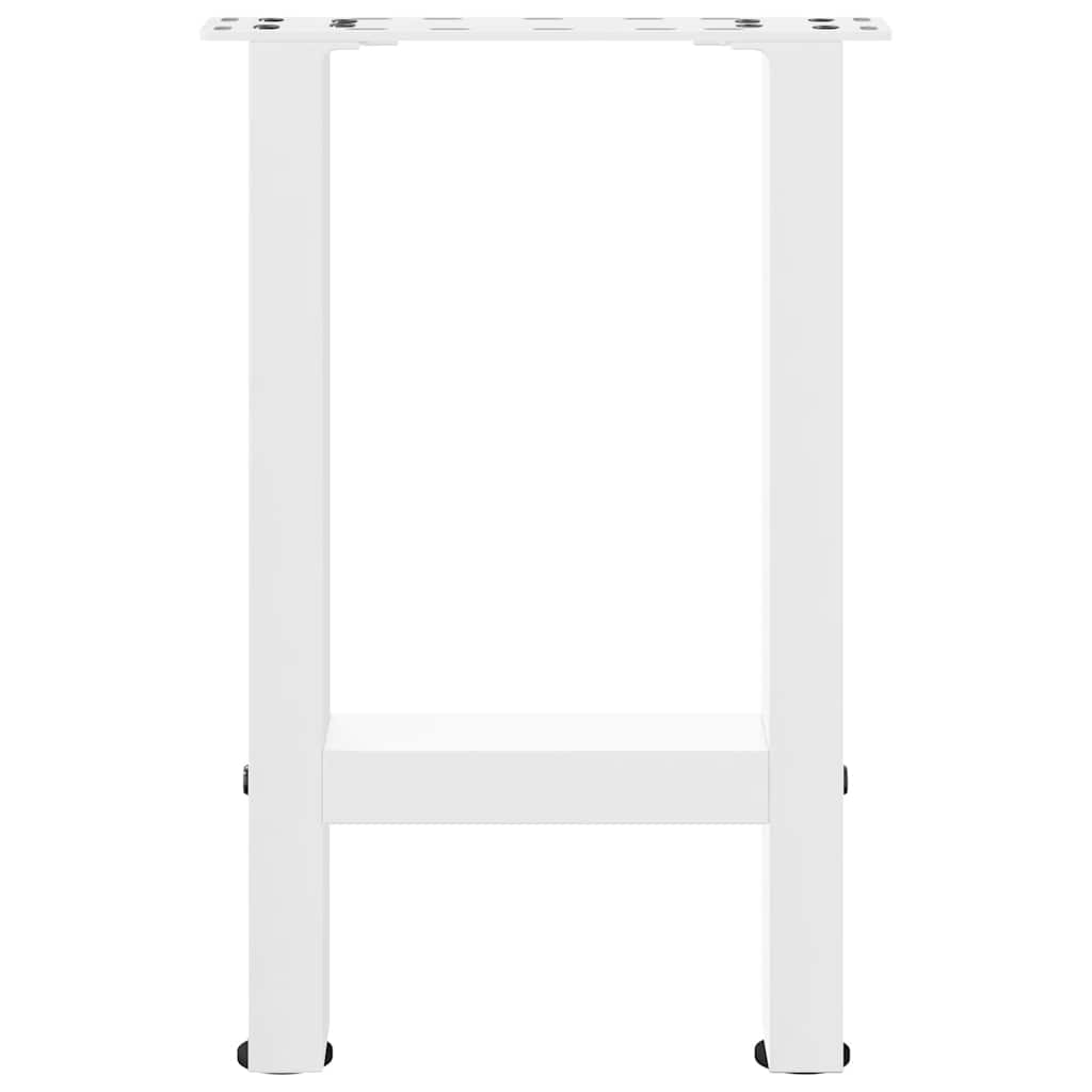 vidaXL Picioare pentru măsuță de cafea, albe, 2 buc., 28x(42-43) cm, oțel