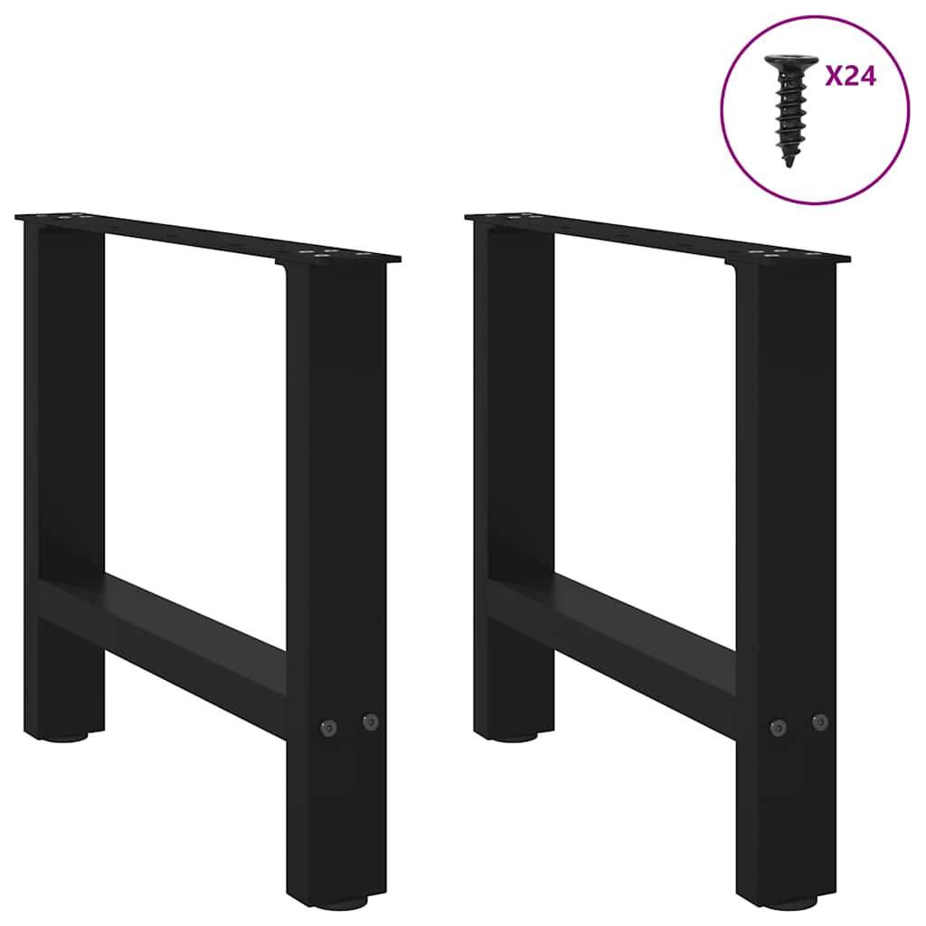 vidaXL Picioare pentru măsuță de cafea, negru, 2 buc., 60 x (42-43) cm, oțel vidaXL Picioare pentru măsuță de cafea, negru, 2 buc., 60 x (42-43) cm, oțel