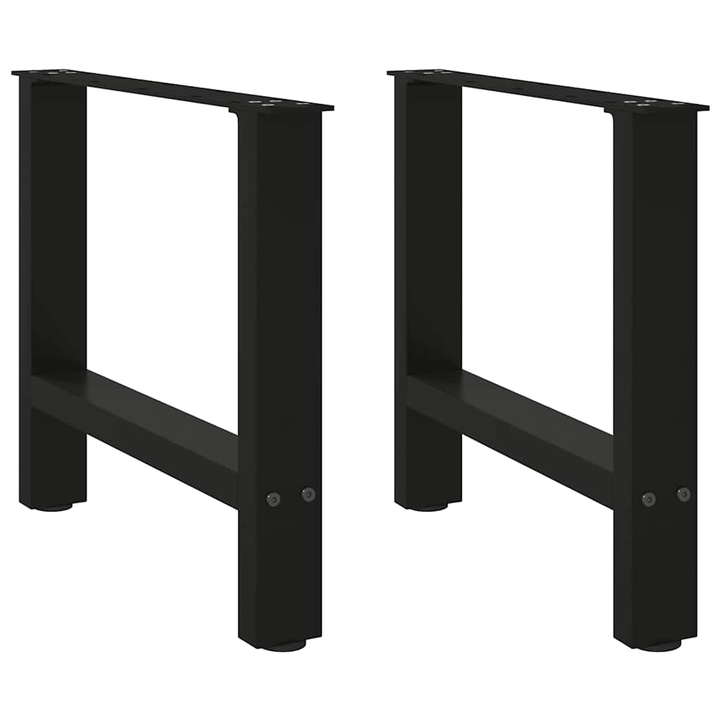 vidaXL Picioare pentru măsuță de cafea, negru, 2 buc., 60 x (42-43) cm, oțel vidaXL Picioare pentru măsuță de cafea, negru, 2 buc., 60 x (42-43) cm, oțel