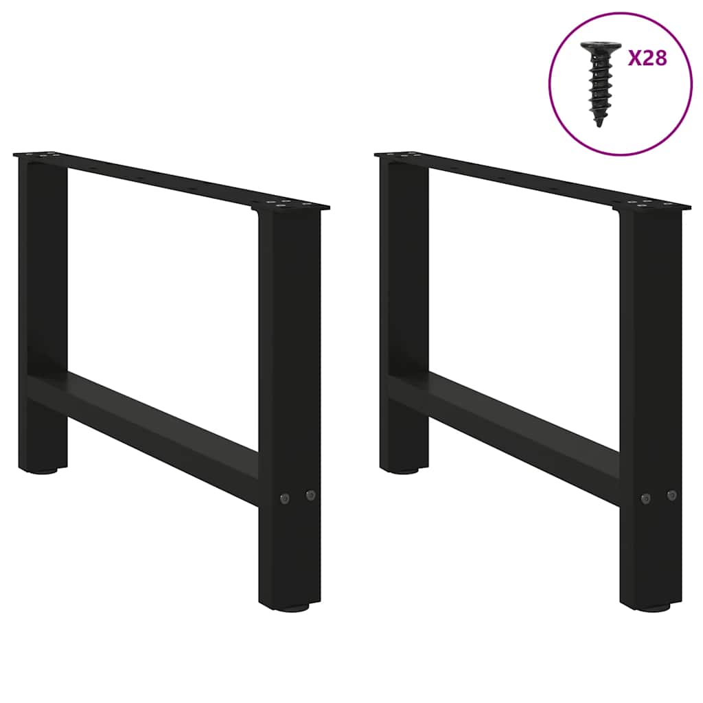 vidaXL Picioare pentru măsuță de cafea, negru, 2 buc., 70x(42-43) cm, oțel vidaXL Picioare pentru măsuță de cafea, negru, 2 buc., 70x(42-43) cm, oțel