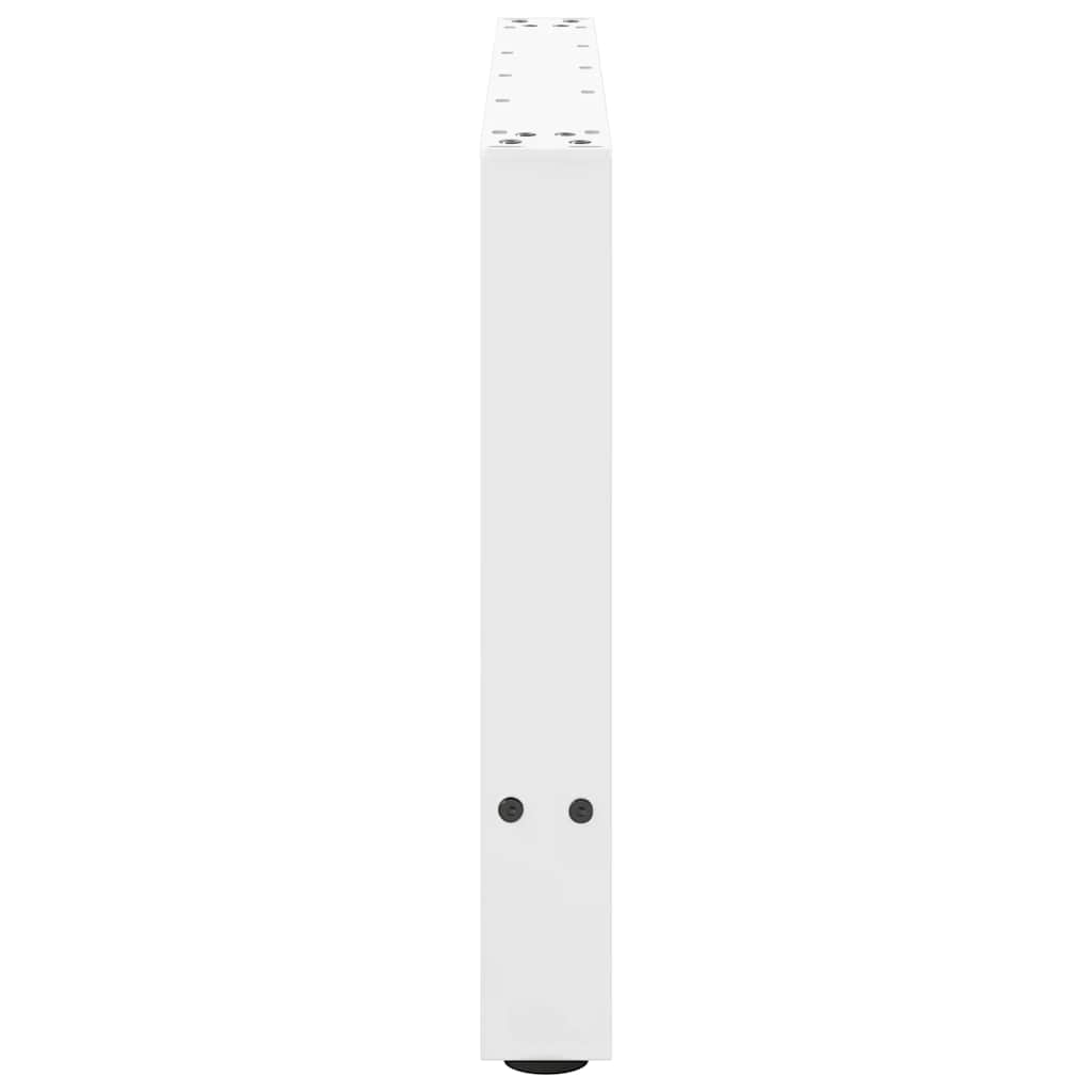 vidaXL Picioare pentru măsuță de cafea, albe, 2 buc., 70x(42-43) cm, oțel