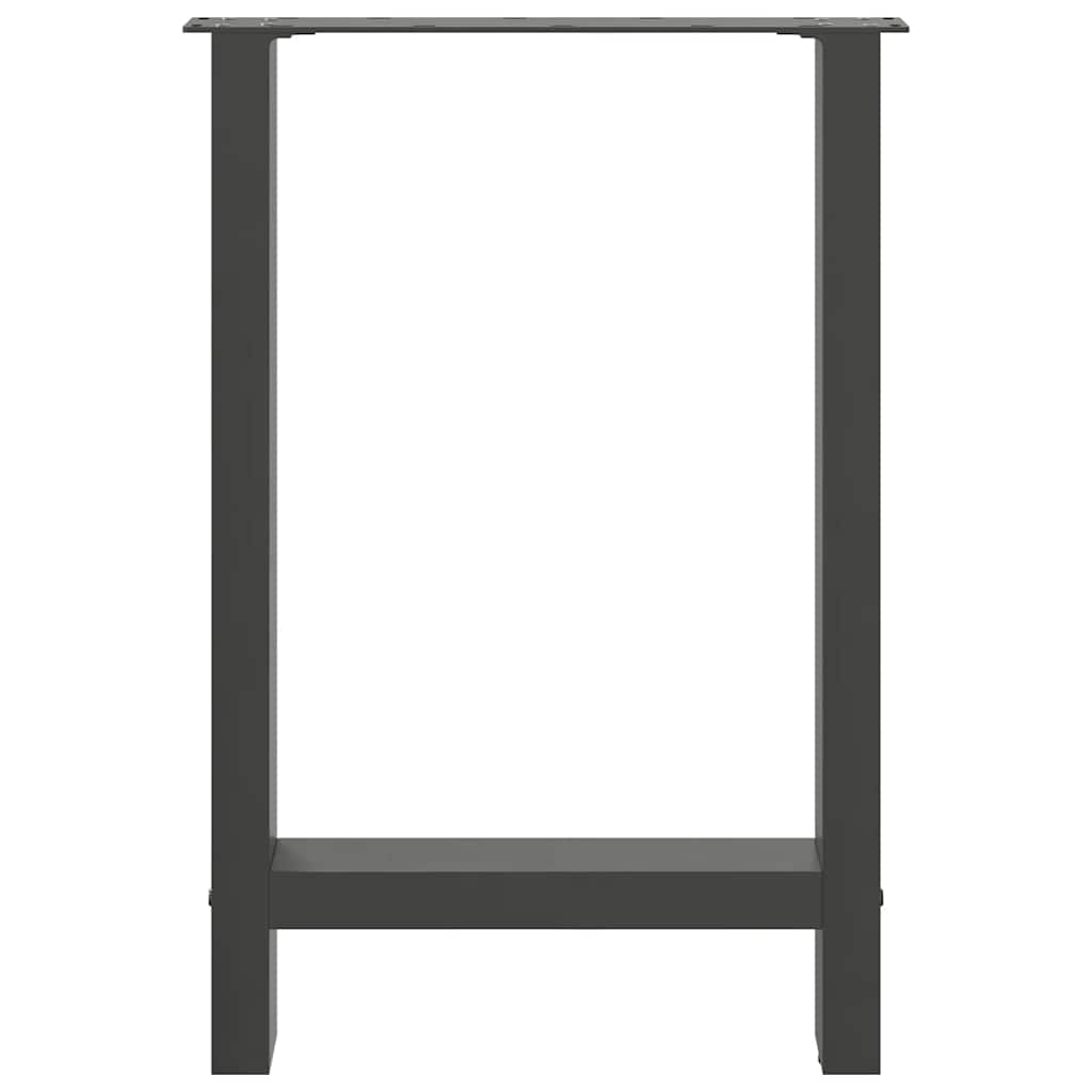 vidaXL Picioare masă de sufragerie antracit, 2 buc., 50x(72-73) cm, oțel