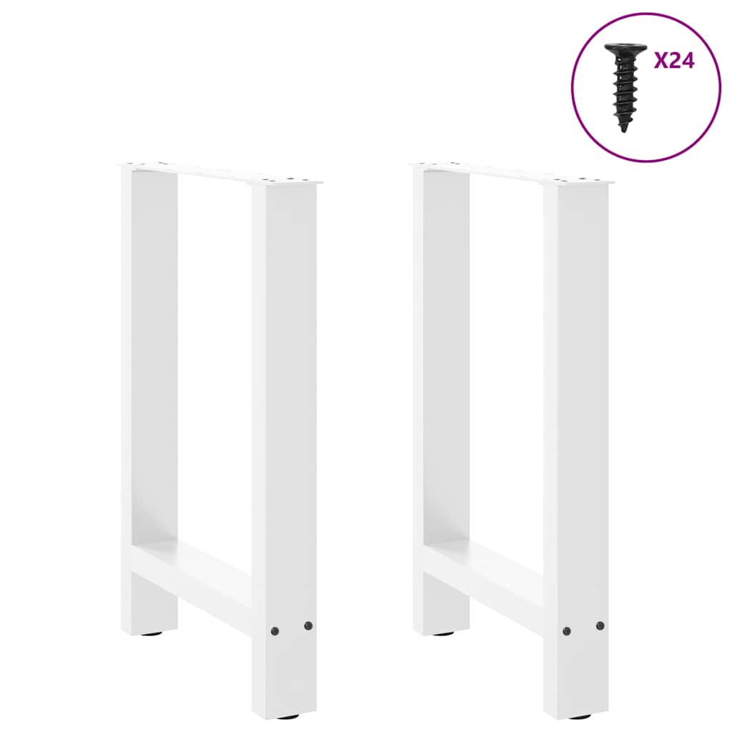 vidaXL Picioare masă de sufragerie albe, 2 buc., 60x(72-73) cm, oțel vidaXL Picioare masă de sufragerie albe, 2 buc., 60x(72-73) cm, oțel