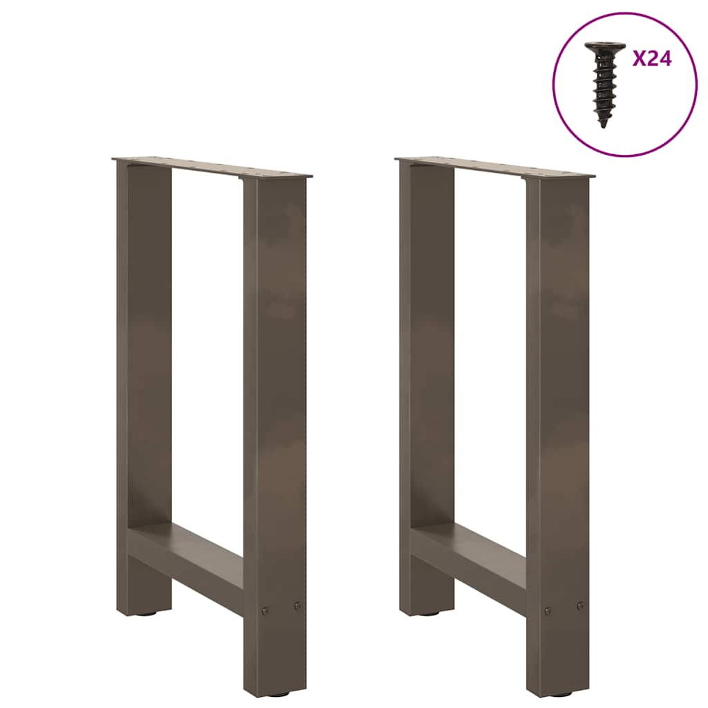 vidaXL Picioare de masă din oțel natural, 2 buc., 60x(72-73) cm, oțel vidaXL Picioare de masă din oțel natural, 2 buc., 60x(72-73) cm, oțel