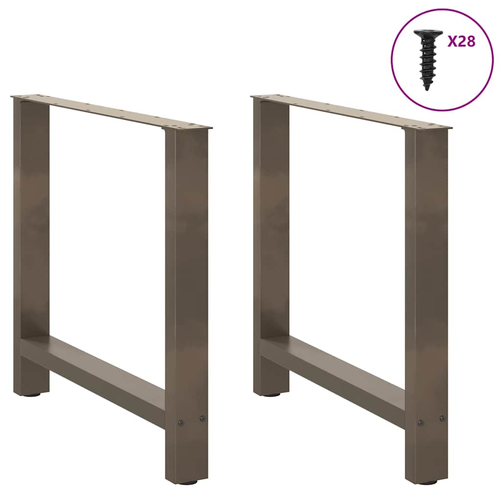 vidaXL Picioare de masă din oțel natural, 2 buc., 70x(72-73) cm vidaXL Picioare de masă din oțel natural, 2 buc., 70x(72-73) cm