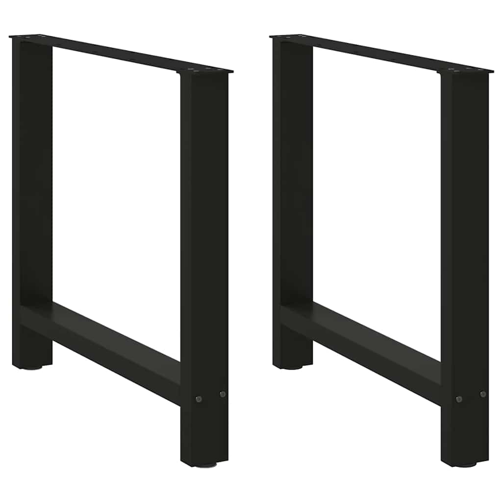 vidaXL Picioare masă de sufragerie negre, 2 buc., 80x(72-73) cm, oțel vidaXL Picioare masă de sufragerie negre, 2 buc., 80x(72-73) cm, oțel