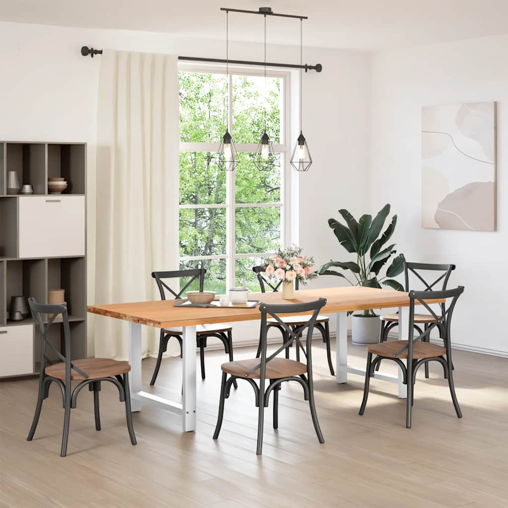 vidaXL Picioare masă de sufragerie albe, 2 buc., 80x(72-73) cm, oțel vidaXL Picioare masă de sufragerie albe, 2 buc., 80x(72-73) cm, oțel