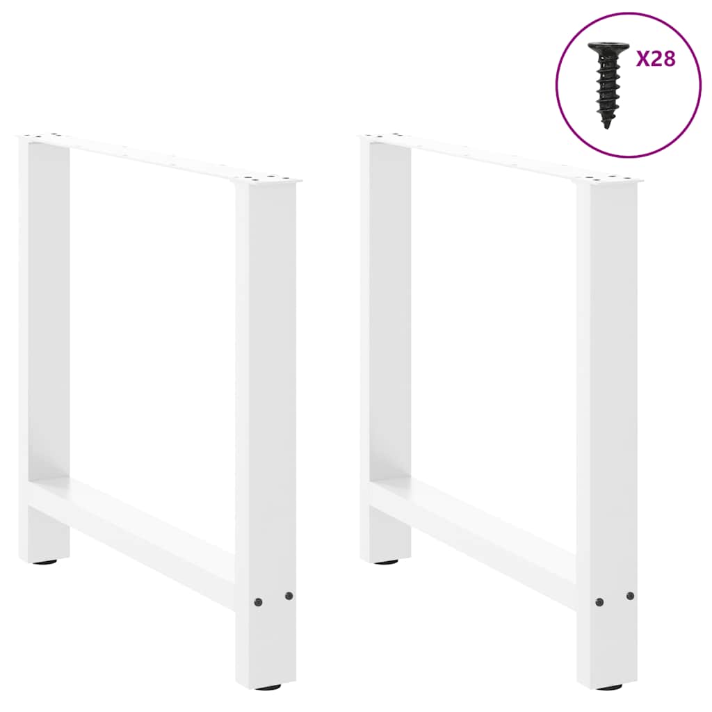 vidaXL Picioare masă de sufragerie albe, 2 buc., 80x(72-73) cm, oțel vidaXL Picioare masă de sufragerie albe, 2 buc., 80x(72-73) cm, oțel
