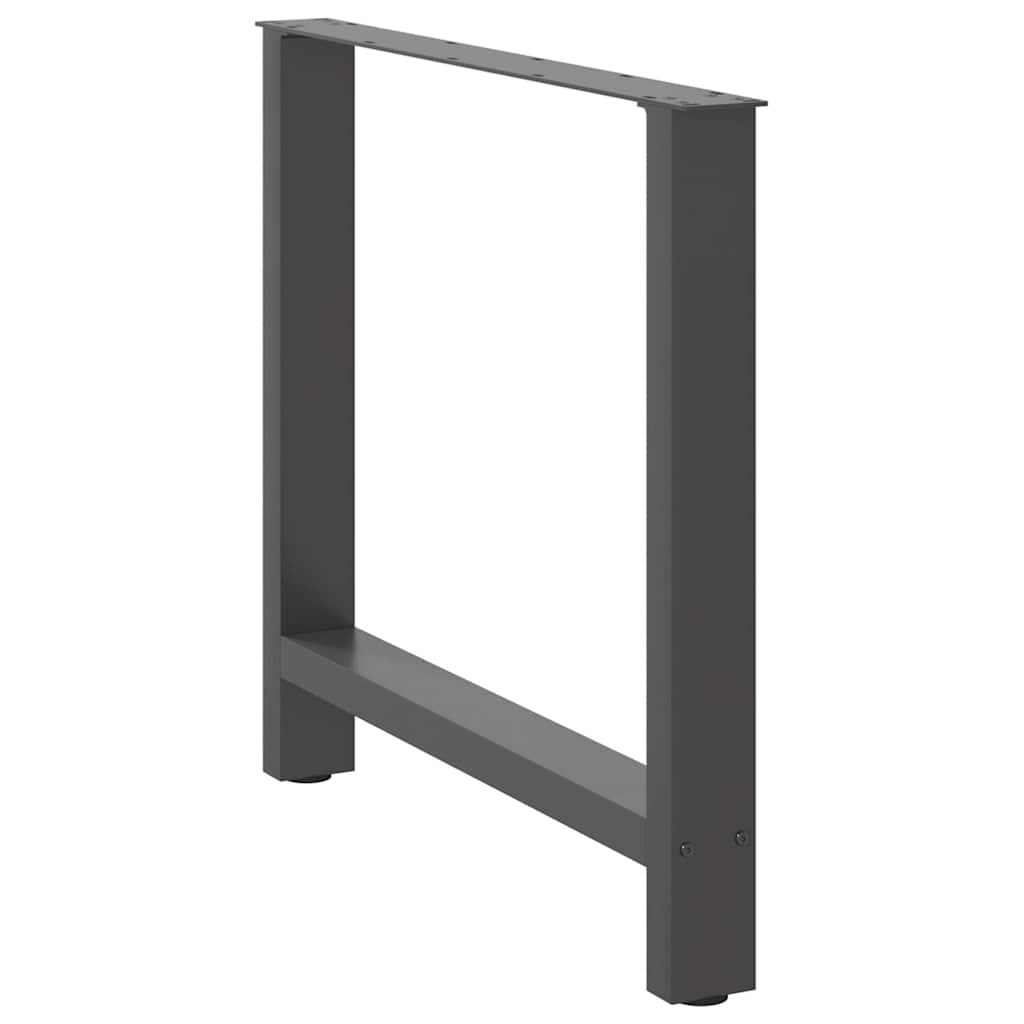 vidaXL Picioare masă de sufragerie antracit, 2 buc., 80x(72-73) cm, oțel vidaXL Picioare masă de sufragerie antracit, 2 buc., 80x(72-73) cm, oțel