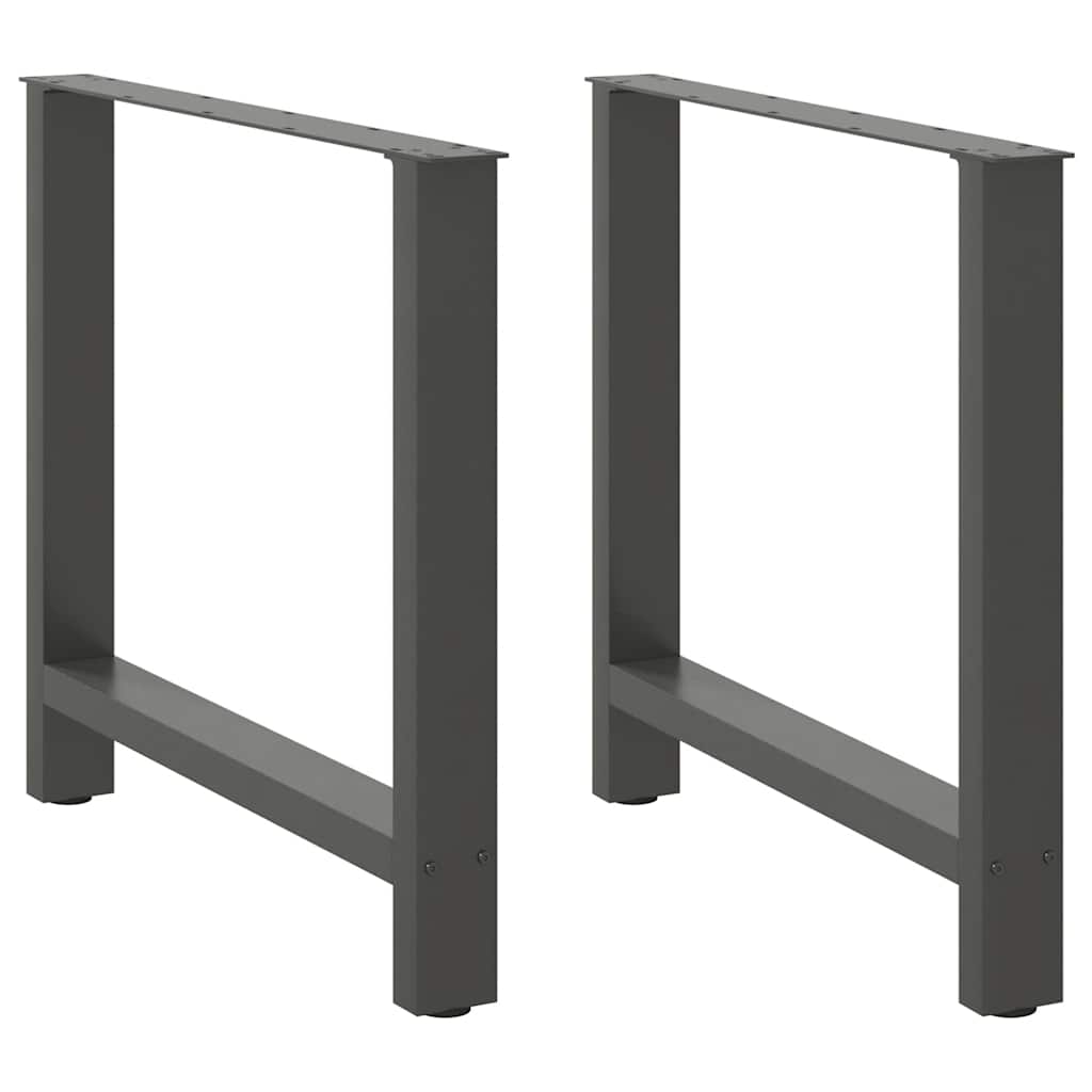 vidaXL Picioare masă de sufragerie antracit, 2 buc., 80x(72-73) cm, oțel vidaXL Picioare masă de sufragerie antracit, 2 buc., 80x(72-73) cm, oțel