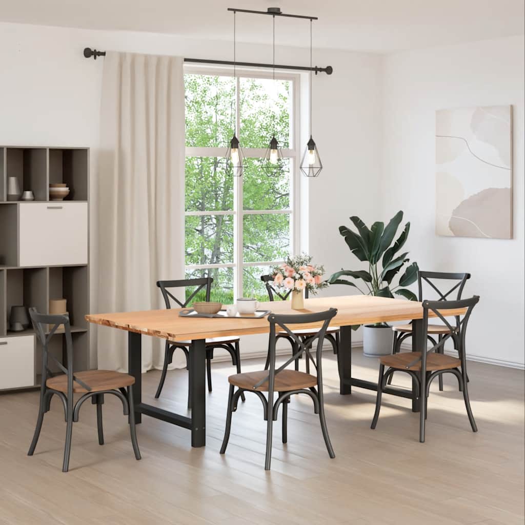 vidaXL Picioare masă de sufragerie negre, 2 buc., 90x(72-73) cm, oțel vidaXL Picioare masă de sufragerie negre, 2 buc., 90x(72-73) cm, oțel