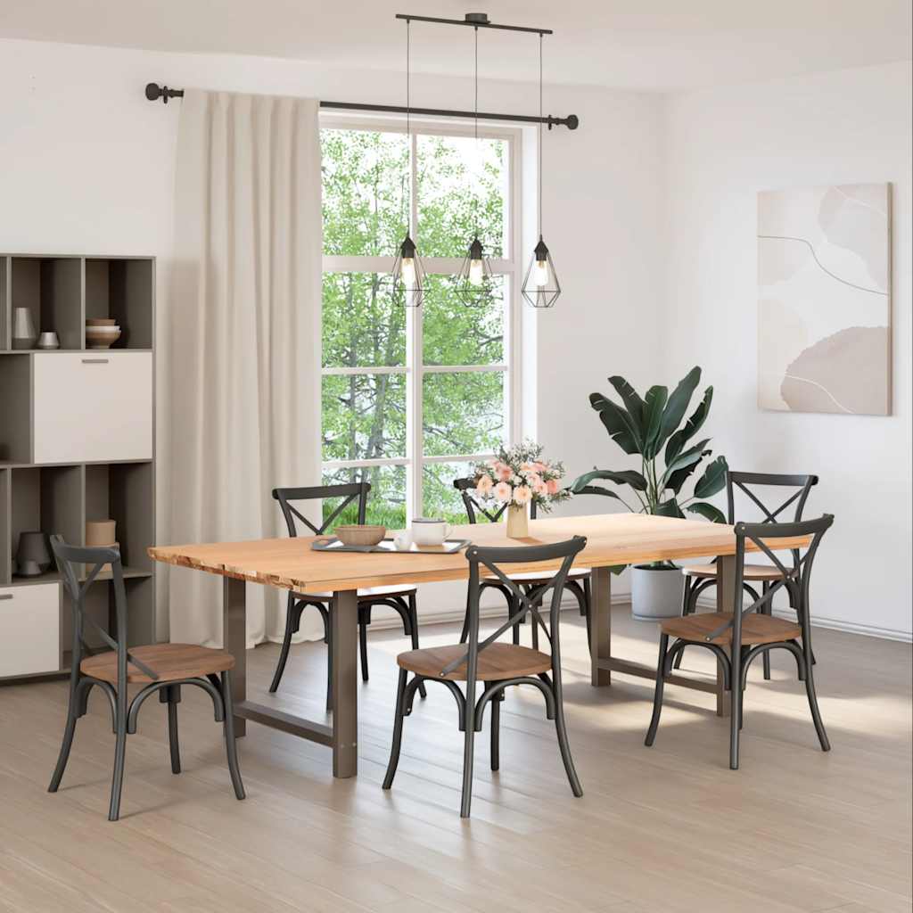 vidaXL Picioare de masă din oțel natural, 2 buc., 90x(72-73) cm