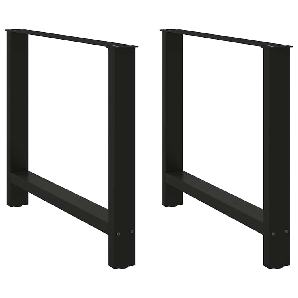 vidaXL Picioare masă de sufragerie negre, 2 buc., 100x(72-73) cm, oțel vidaXL Picioare masă de sufragerie negre, 2 buc., 100x(72-73) cm, oțel