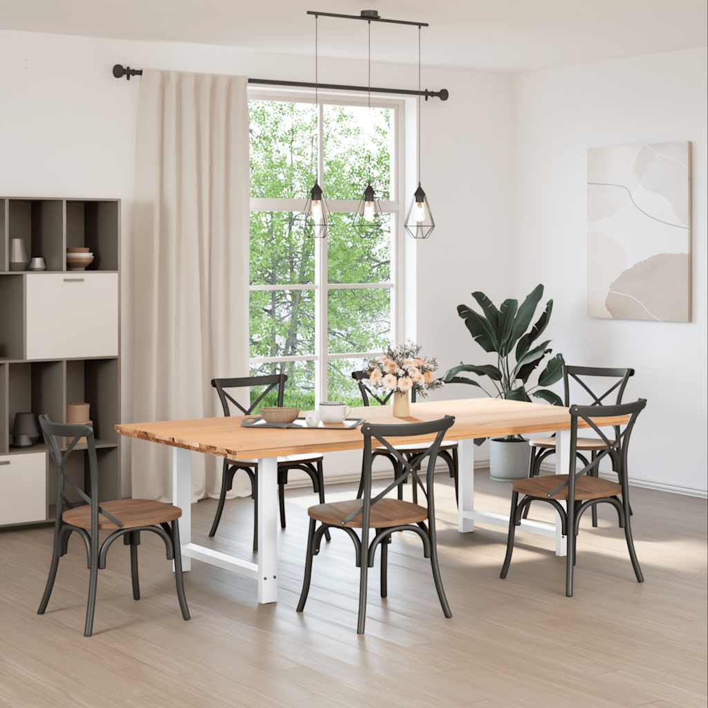 vidaXL Picioare masă de sufragerie albe, 2 buc., 100x(72-73) cm, oțel