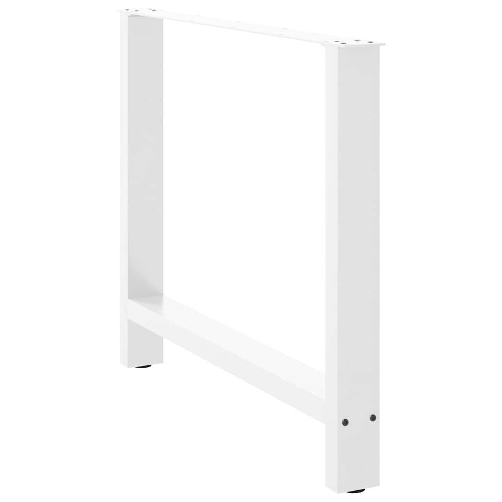 vidaXL Picioare masă de sufragerie albe, 2 buc., 100x(72-73) cm, oțel