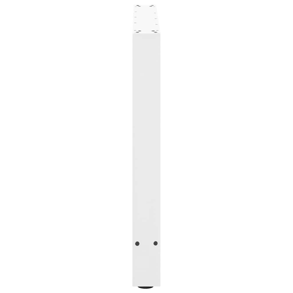 vidaXL Picioare masă de sufragerie albe, 2 buc., 100x(72-73) cm, oțel
