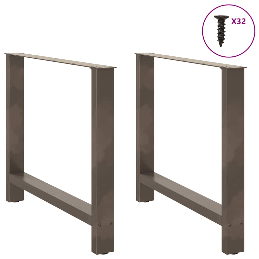 vidaXL Picioare de masă din oțel natural, 2 buc., 100x(72-73) cm, oțel vidaXL Picioare de masă din oțel natural, 2 buc., 100x(72-73) cm, oțel