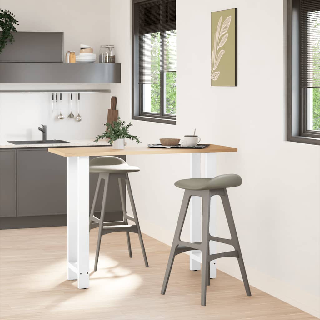 vidaXL Picioare de masă de bar, albe, 2 buc., 40x(100-101) cm, oțel