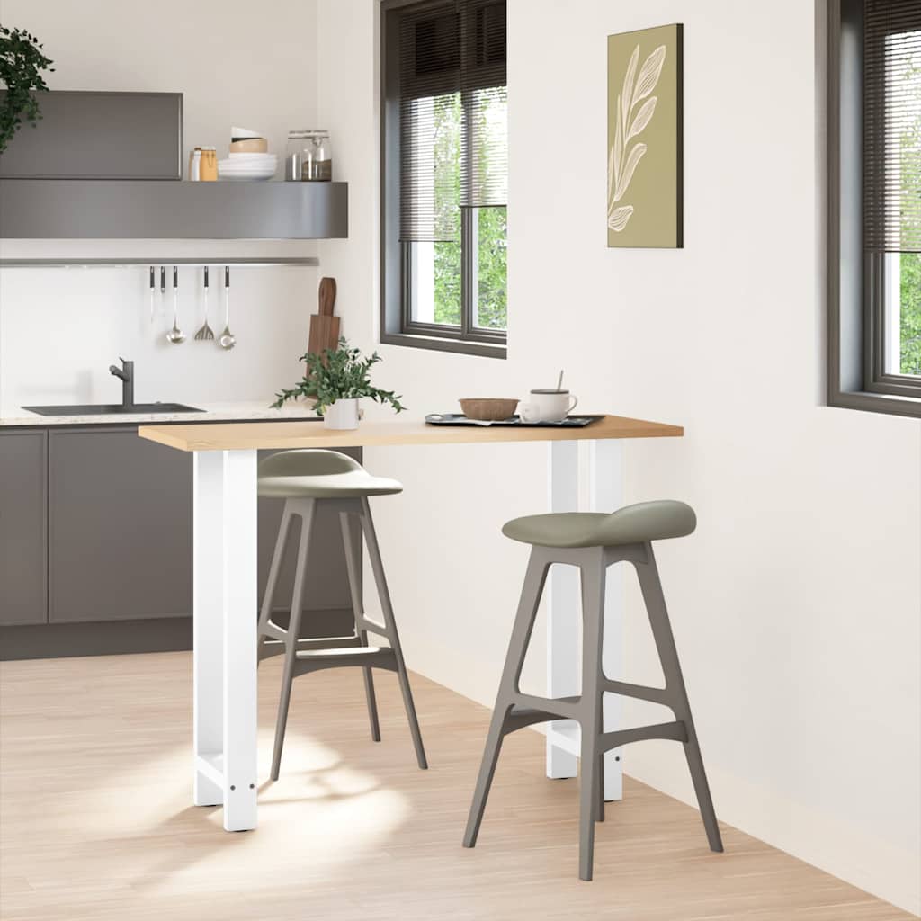 vidaXL Picioare de masă de bar, albe, 2 buc., 50x(100-101) cm, oțel