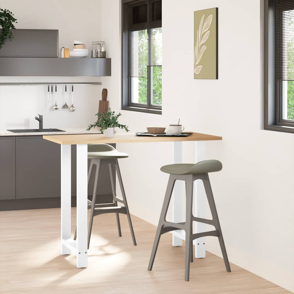 vidaXL Picioare de masă de bar, albe, 2 buc., 60x(100-101) cm, oțel