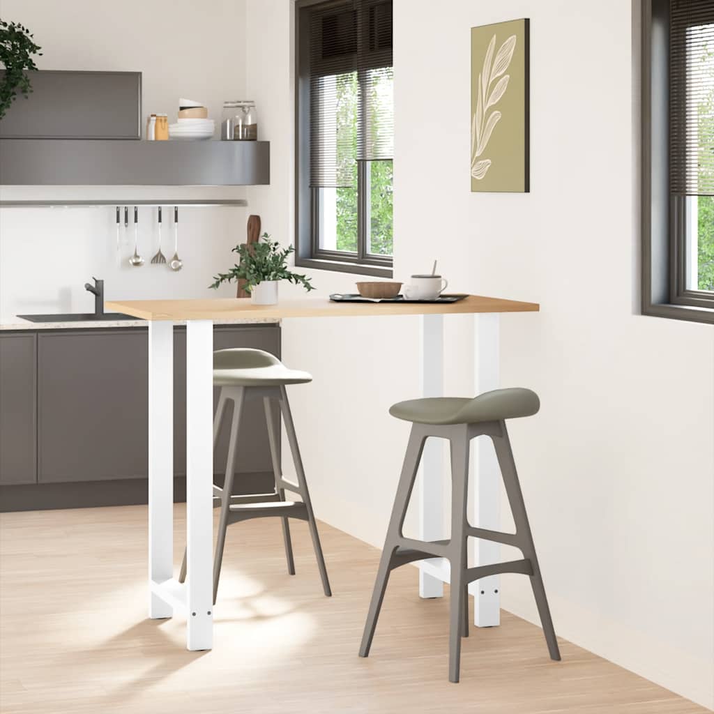 vidaXL Picioare de masă de bar, albe, 2 buc., 60x(110-111) cm, oțel