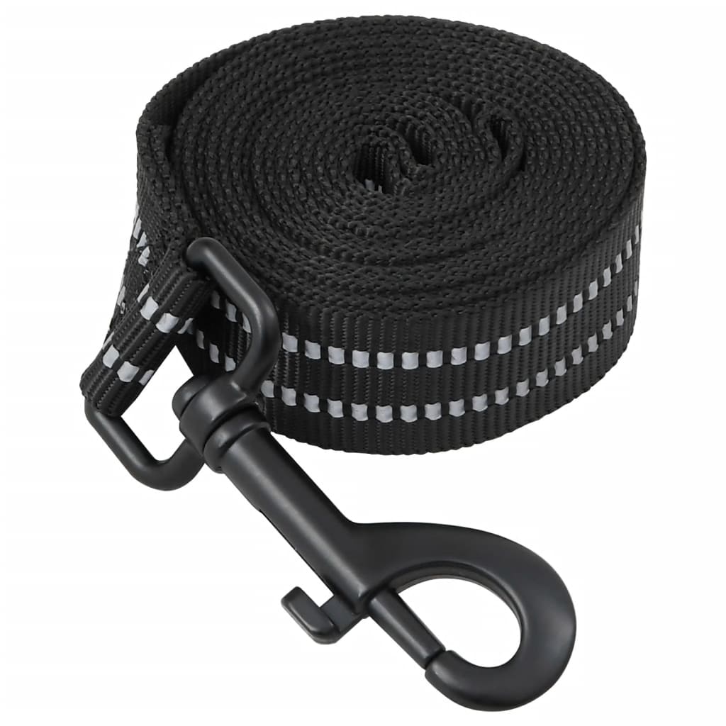 vidaXL Ham pentru câini cu plumb și guler, reglabil, negru, M vidaXL Ham pentru câini cu plumb și guler, reglabil, negru, M