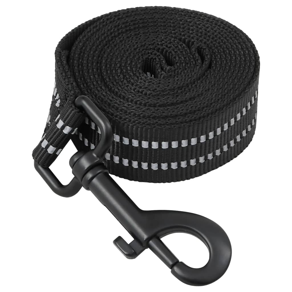 vidaXL Ham pentru câini cu plumb și guler, reglabil, negru, L vidaXL Ham pentru câini cu plumb și guler, reglabil, negru, L