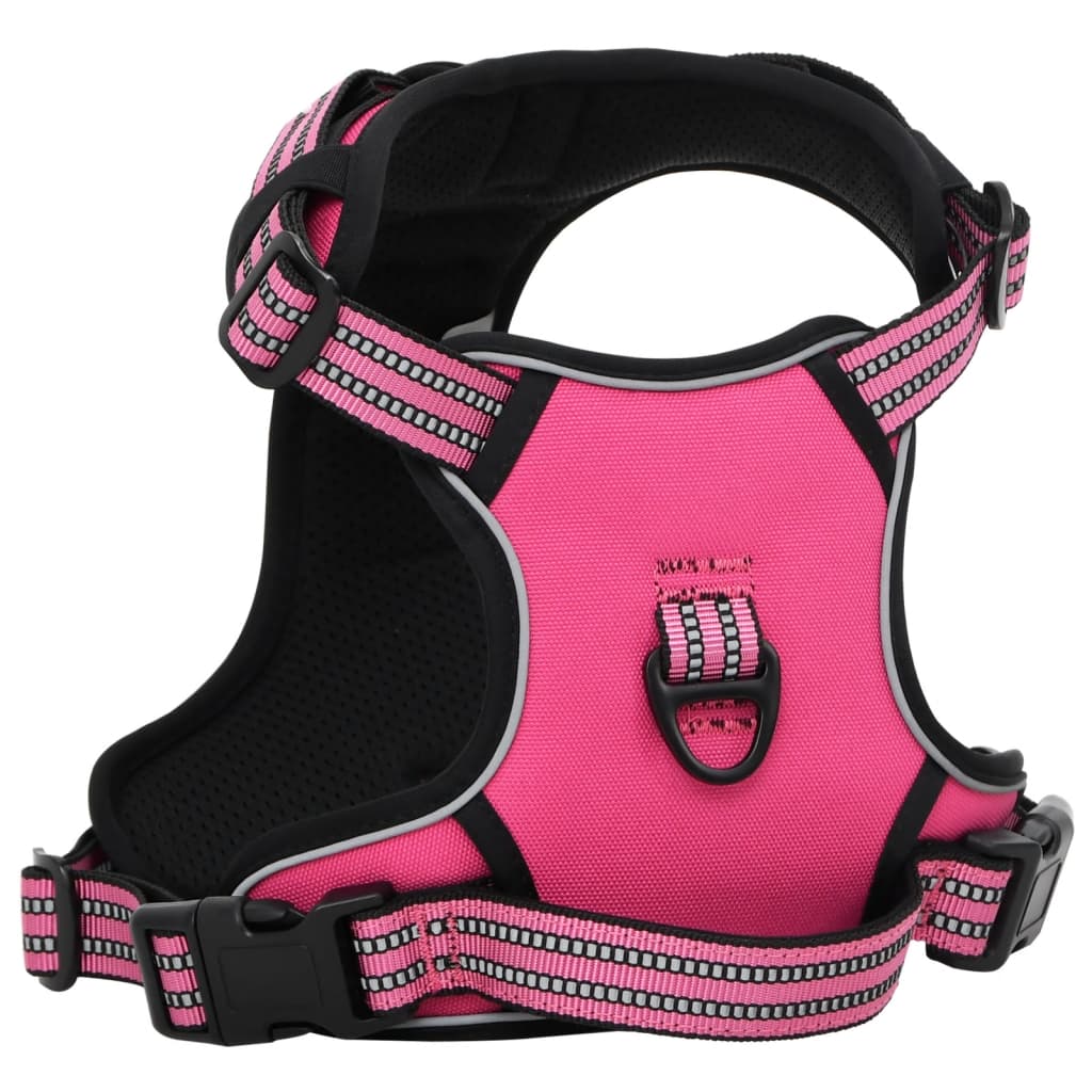 vidaXL Ham pentru câini cu plumb și guler, reglabil, roz, XL vidaXL Ham pentru câini cu plumb și guler, reglabil, roz, XL
