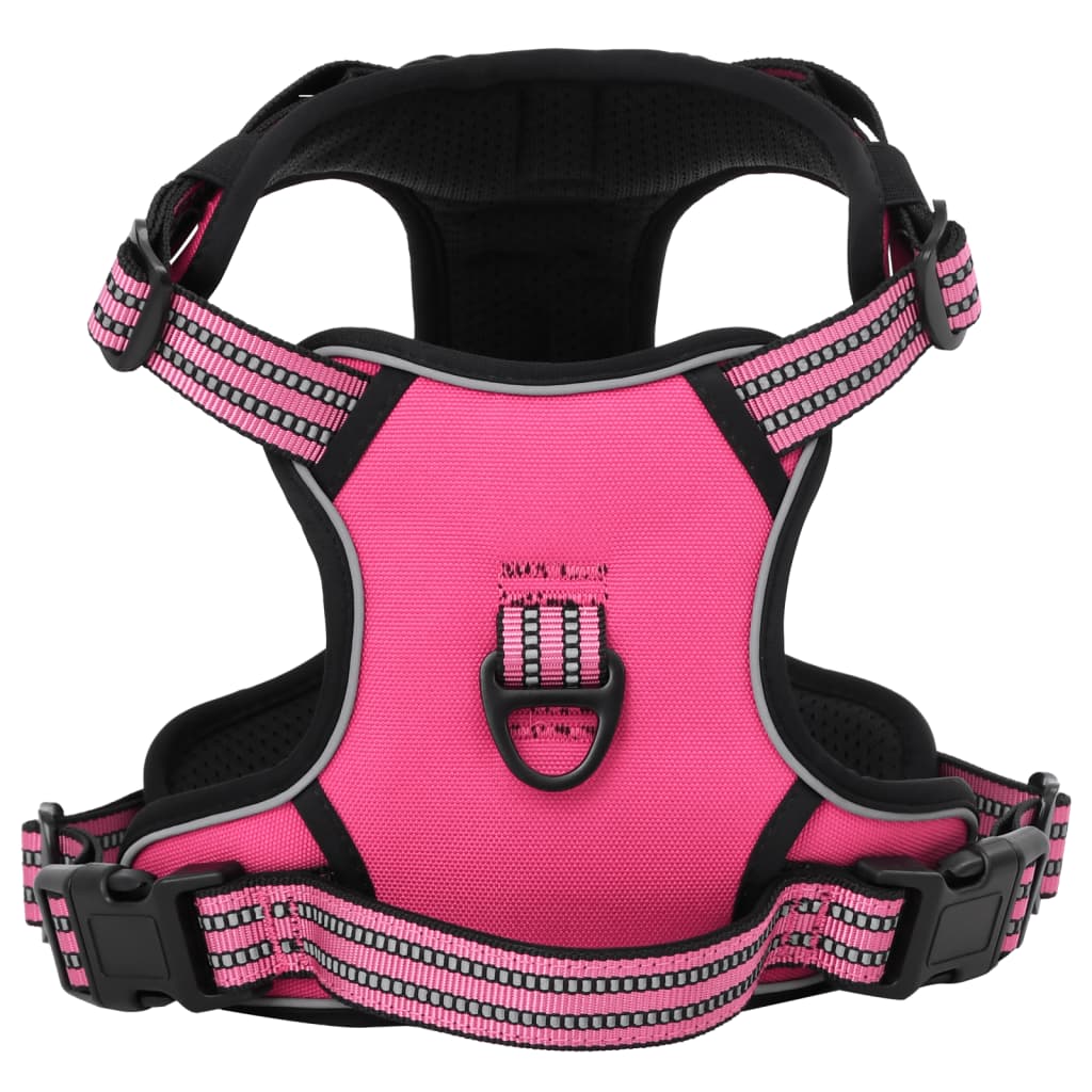 vidaXL Ham pentru câini cu plumb și guler, reglabil, roz, XL vidaXL Ham pentru câini cu plumb și guler, reglabil, roz, XL