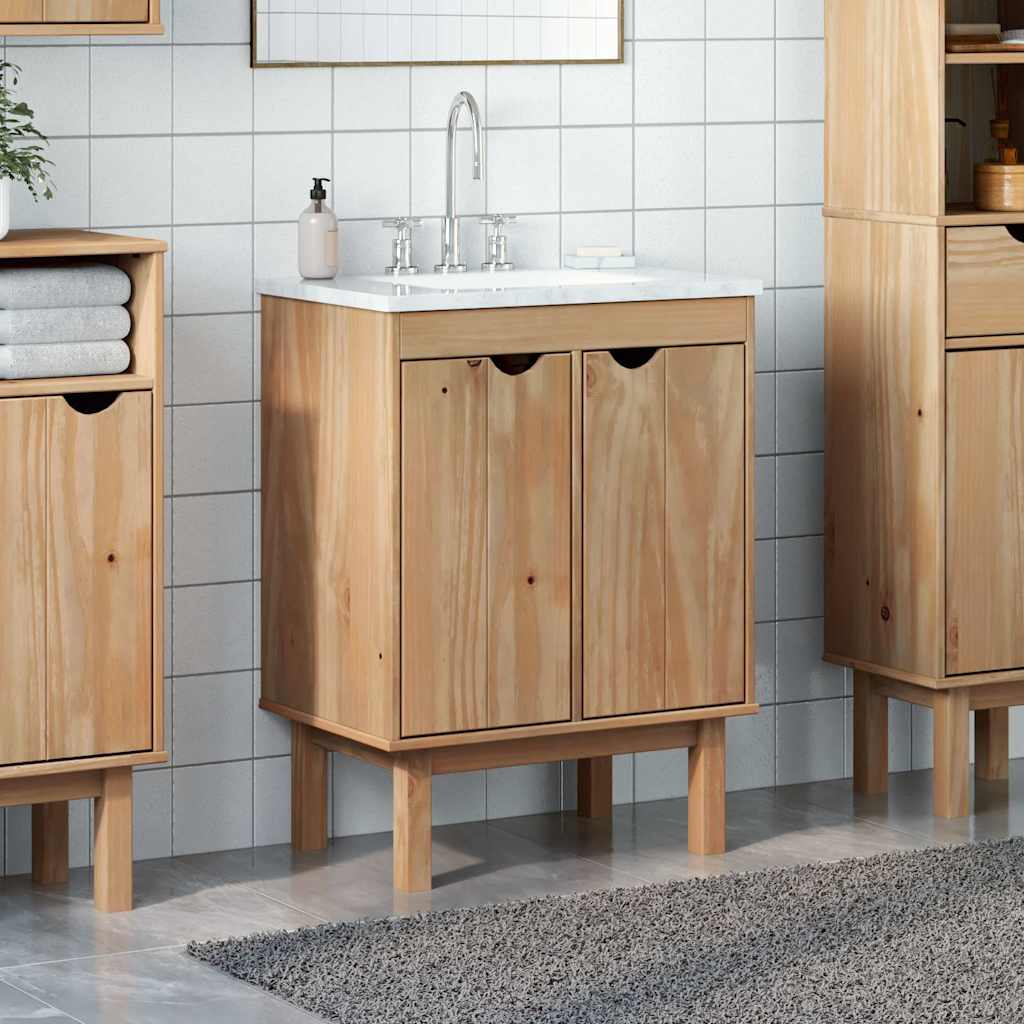 vidaXL Dulap pentru chiuvetă de baie „OTTA” 59x40x80 cm lemn masiv pin vidaXL Dulap pentru chiuvetă de baie „OTTA” 59x40x80 cm lemn masiv pin